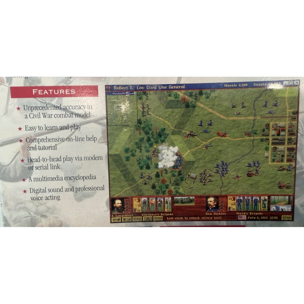 Sierra Civil War‎ General PC Game Win 95 3.1 New Vintage Strategy Retro Big Box - Picture 8 of 9